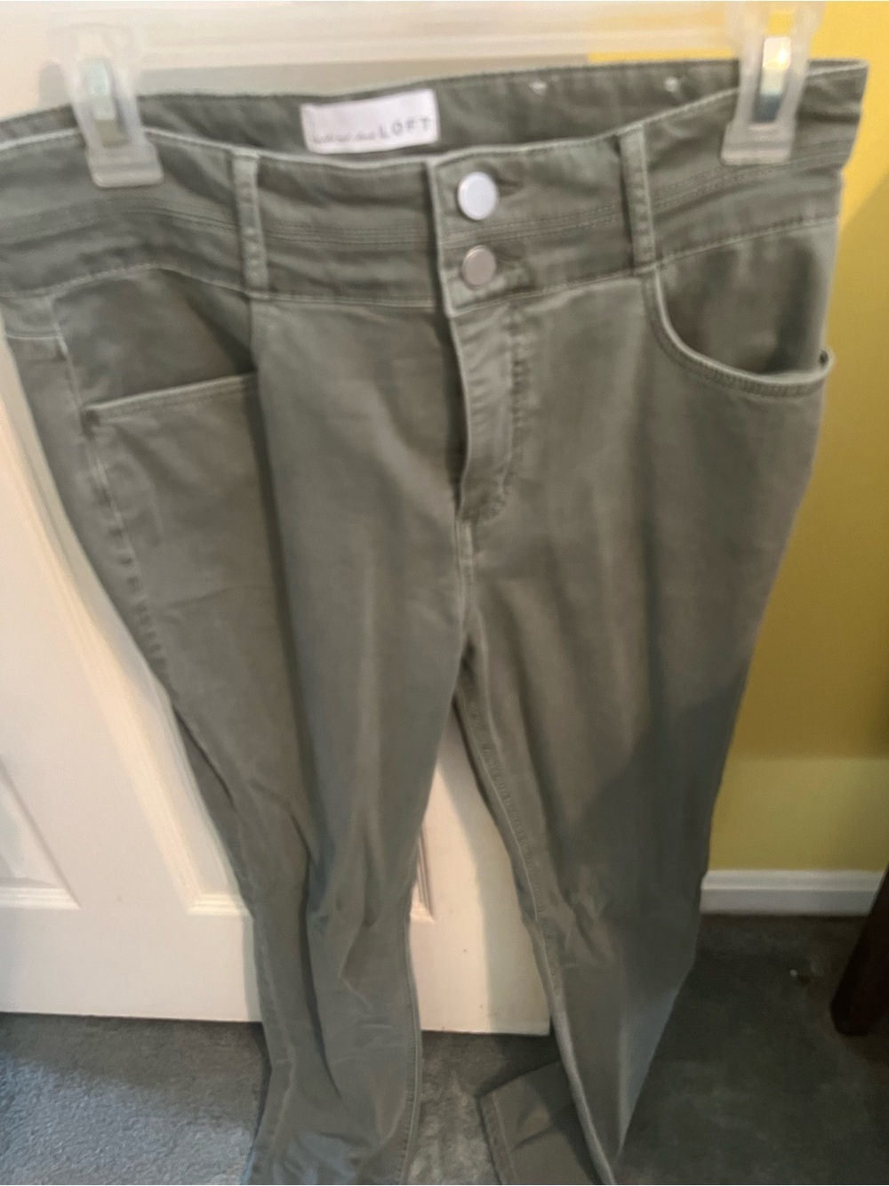 LOFT Straight-Leg Jeans in Olive